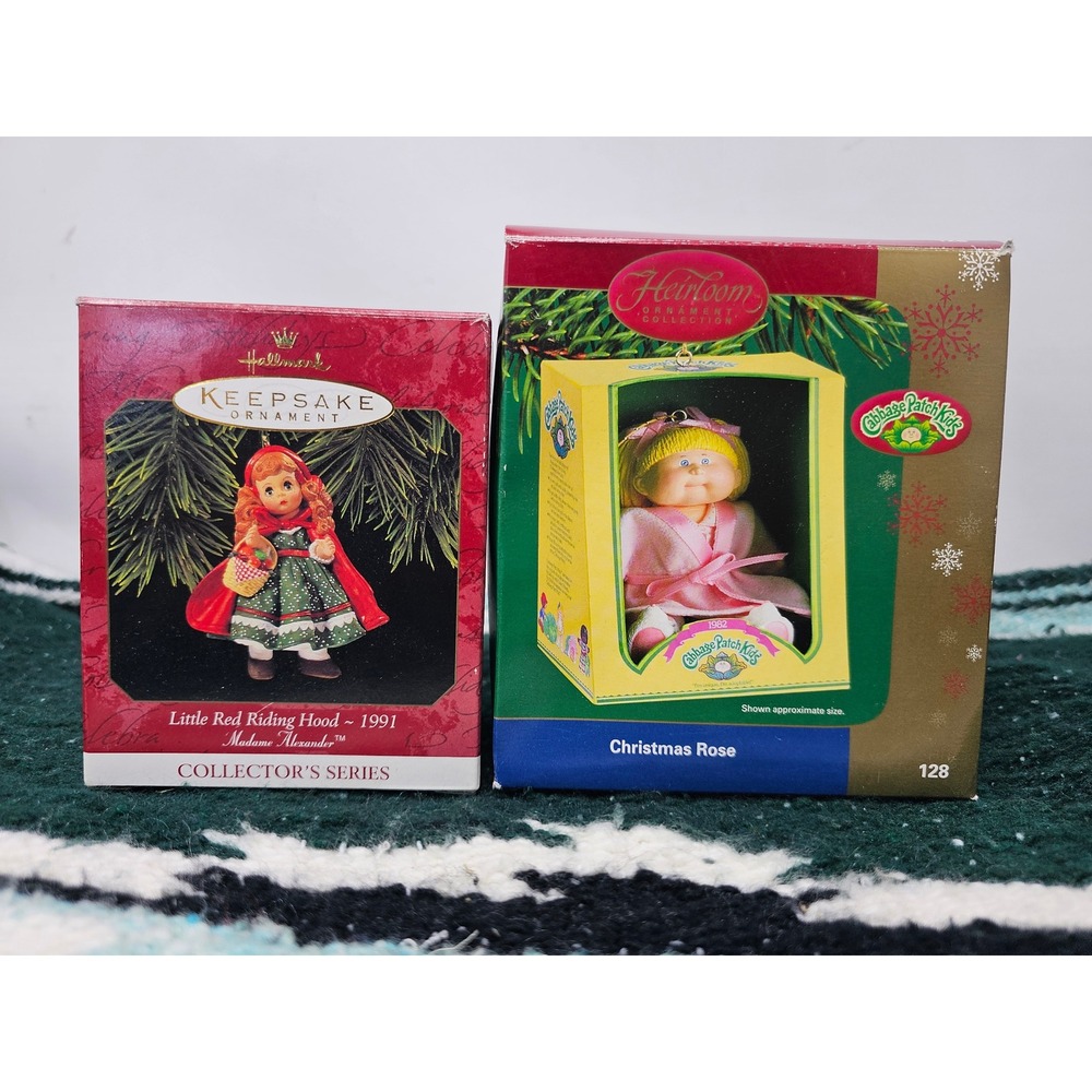 Hallmark Madame Alexander Red Riding Hood & Carlton Cabbage Patch Kids Ornaments